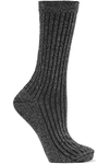 ISABEL MARANT LILY RIBBED METALLIC KNITTED SOCKS