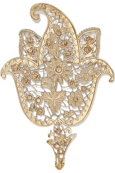 Etro Gold-tone And Crystal Brooch