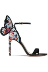 SOPHIA WEBSTER CHIARA EMBROIDERED LEATHER AND SATIN SANDALS