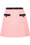 MIU MIU SEQUINED VELVET-TRIMMED CADY MINI SKIRT