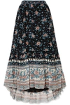 ULLA JOHNSON MARINA FLORAL-PRINT FIL COUPÉ SILK-BLEND CHIFFON MIDI SKIRT