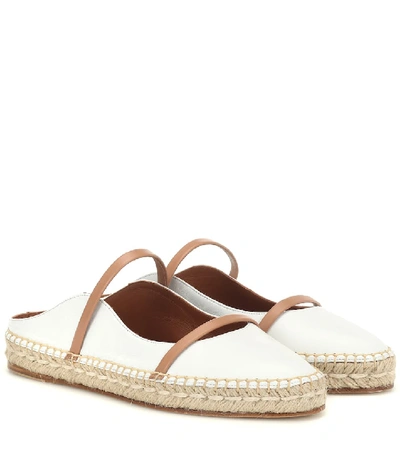 Malone Souliers Sienna Two-tone Leather Espadrille Slippers In White