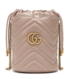 Gucci Gg Marmont Mini Leather Bucket Bag In Pink