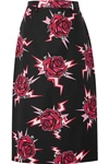 PRADA PRINTED COTTON-POPLIN SKIRT