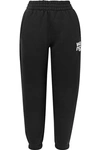 ALEXANDER WANG T PRINTED COTTON-BLEND FLEECE TRACK trousers