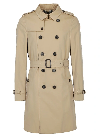 Burberry The Chelsea Long Trench Coat In Honey