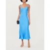 Whistles Dagma Sleeveless Satin Slip Dress In Blue