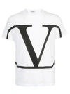 Valentino White Vlogo T-shirt In Bianco/nero