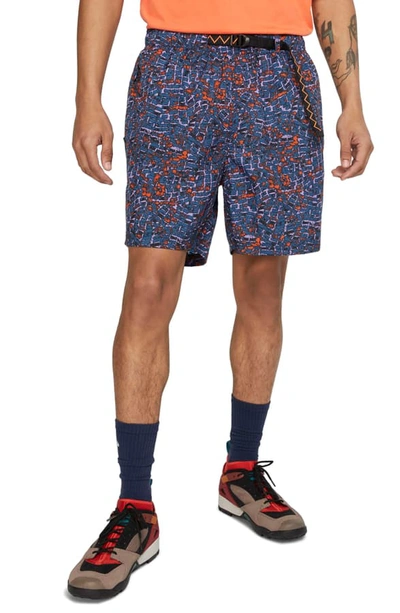 Nike Acg Nrg Wide-leg Printed Nylon Shorts In Blue