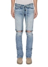 FEAR OF GOD Belted zip cuff ripped skinny jeans