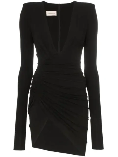 Alexandre Vauthier Women's Long Sleeve Cowlneck Mini Dress In Black