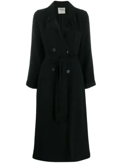 Forte Forte Belted Double Breasted Coat In Black