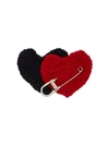 PRADA SAFETY PIN HEARTS BROOCH