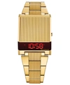 Bulova Computron Mens Digital Gold Tone Stainless Steel Bracelet Watch 97c110 In Gold