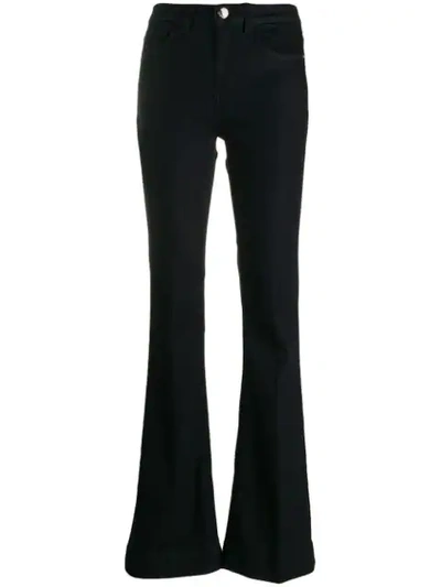 Pinko High Waisted Flared Trousers In Black