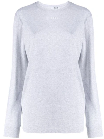 Msgm Micro Logo Sweatshirt In Grey