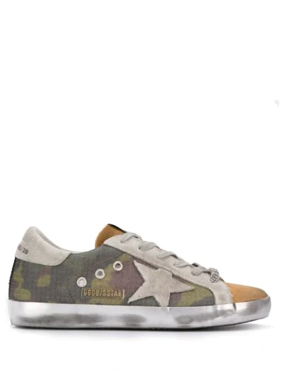 Golden Goose Superstar Ripstop And Suede Trainers In Green