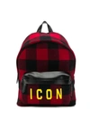 DSQUARED2 PLAID ICON BACKPACK