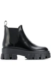Prada 60 Glossed-leather Platform Chelsea Boots In F0002 Nero