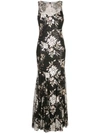 BADGLEY MISCHKA BADGLEY MISCHKA SEQUINNED EMPIRE LINE DRESS - 黑色