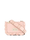 RED VALENTINO RED(V) ROCK RUFFLES CROSS-BODY BAG