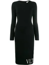 VALENTINO knitted logo fitted dress