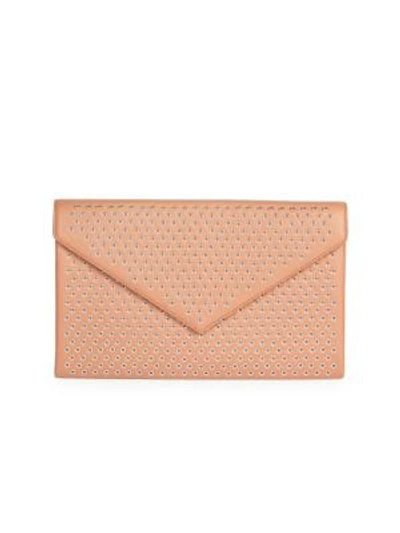 Alaïa Oum Grommet Leather Clutch In Sahara