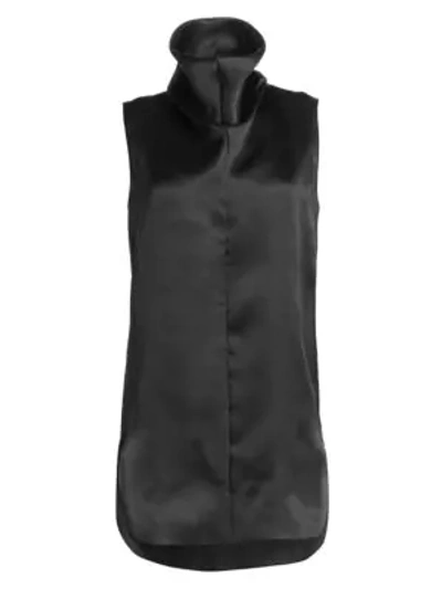 The Row Mora Sleeveless Silk Top In Black