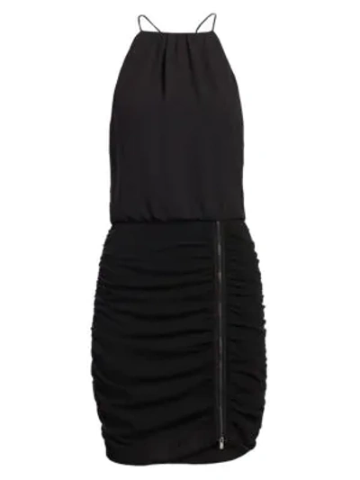 Halston Heritage Sleeveless Scoop Neck Cami Dress In Black