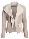 HALSTON HERITAGE Long Sleeve Fitted Patched Jacket
