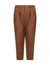 Marni Tropical Wool Trousers In Marrone