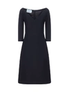 Prada Mid-length V-neck Dress In Nero