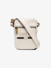 GUCCI GUCCI MENS WHITE LOGO PRINT LEATHER MESSENGER BAG,5748030Y2AT14037539