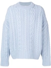 AMI ALEXANDRE MATTIUSSI CREWNECK CABLE KNIT OVERSIZE SWEATER