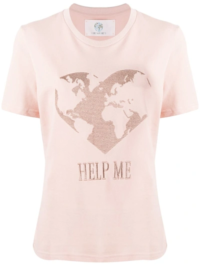Alberta Ferretti Help Me Oversized T-shirt In Light Pink