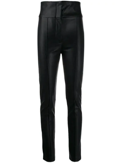 Pinko Plain High-waist Trousers In Black