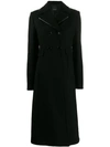 PINKO PATENT TRIM DOUBLE BREASTED COAT
