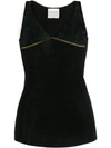 Forte Forte Lace Panel Tank Top In Black