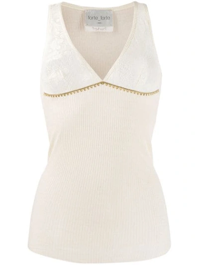 Forte Forte Lace Panel Tank Top In White