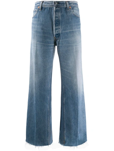 Re/done Straight-leg Cropped Jeans In Blue