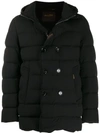 Moorer Florio Double-breasted Padded Coat In Black