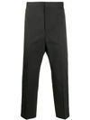 JIL SANDER JIL SANDER CROPPED TROUSERS - 灰色