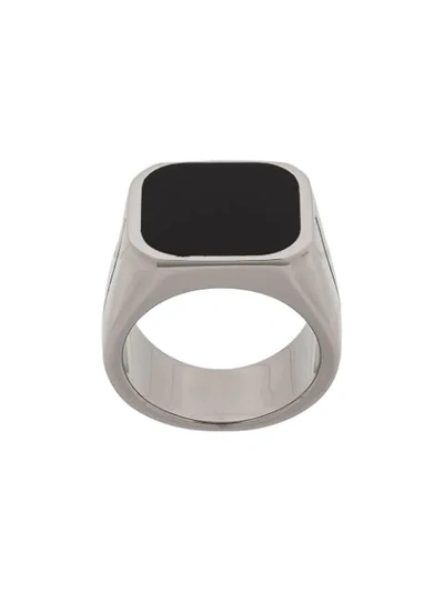 Givenchy Engraved Signature Signet Ring - 银色 In Silver