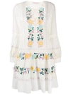 TORY BURCH EMBROIDERED DETAIL DRESS