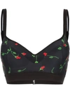 ADAM SELMAN SPORT ADAM SELMAN SPORT PUSH IT ROSE PRINT SPORTS BRA - 黑色