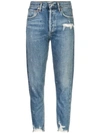 AGOLDE DISTRESSED HIGH-RISE JEANS