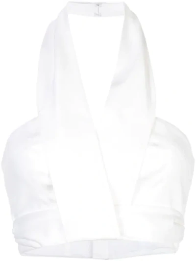 Amur Nelly Stretch Organic Cotton Bustier Top In White