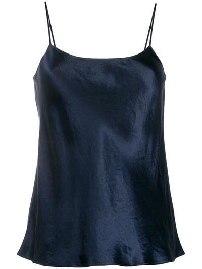 Vince Scalloped Silk Camisole In Admiral