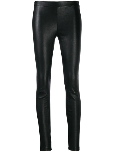 Vince Zipped-detail Stretch-leather Leggings In Black