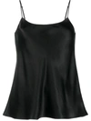 Vince Adjustable Strap Cowl Neck Slip Cami In Black